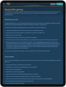Oceanspin Mobile App Responsible Gaming