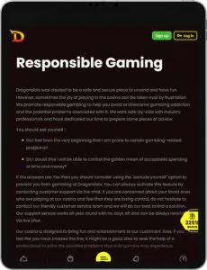 DragonSlots Mobile App Felelősségteljes szerencsejáték