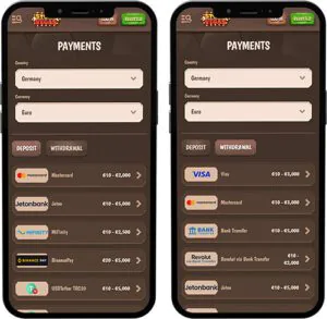 Metodi di pagamento dell'applicazione mobile StoneVegas