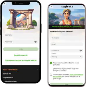 Imperial Wins Mobile App Login and Registration