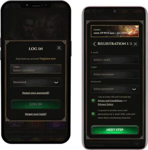 Connexion et inscription à l'application mobile Kyngs