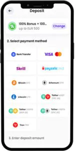 Metodi di pagamento dell'app mobile Trickz