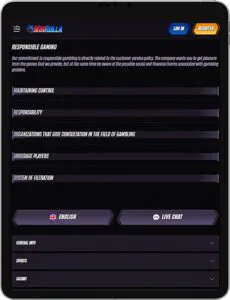 Winrolla Mobile App Responsible Gaming