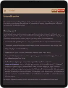 Aplicação móvel ViciBet Jogo responsável